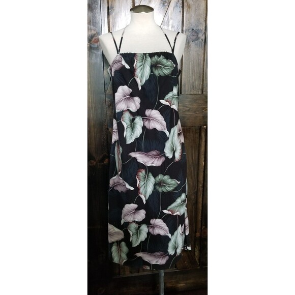 LOCAL DESIGN Tropical Hawaiian Rayon Palm Beach Sun Dress Womens Size Small - Picture 1 of 7